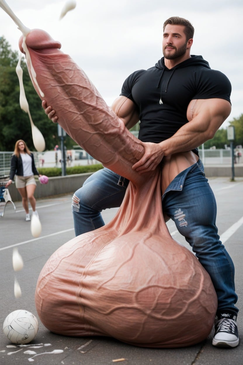Exploding With Cock Growth, Masturbation, 2 People AI Gay Porn