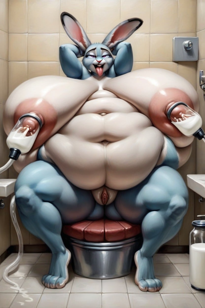 Fattest Belly Possible, Extreme Hyper Lactation, Milk Tank Furry AI Porn