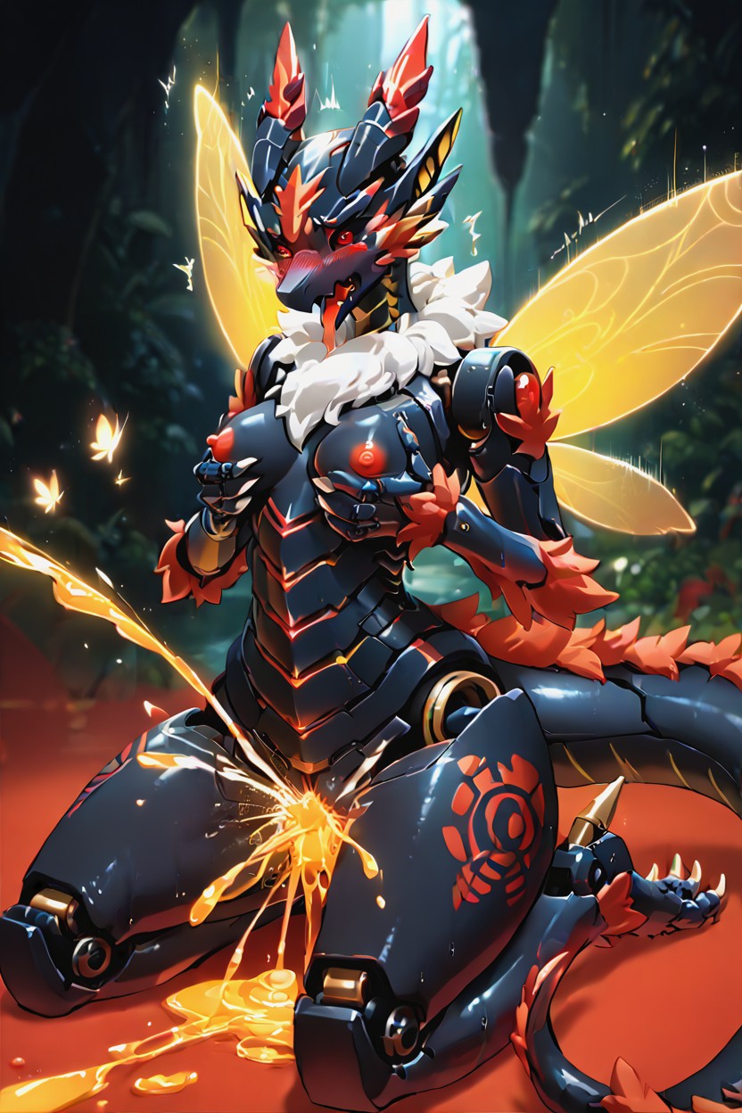 Ahegao, 18+, Black Horns Furry AI Porn