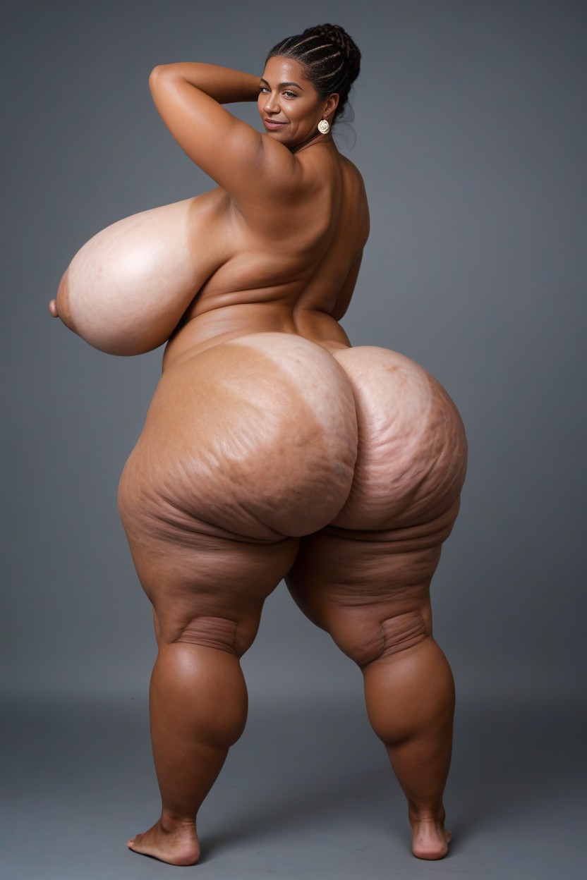 Side View, Tattoo On The Butt, Hyper Large Butt AI Porn