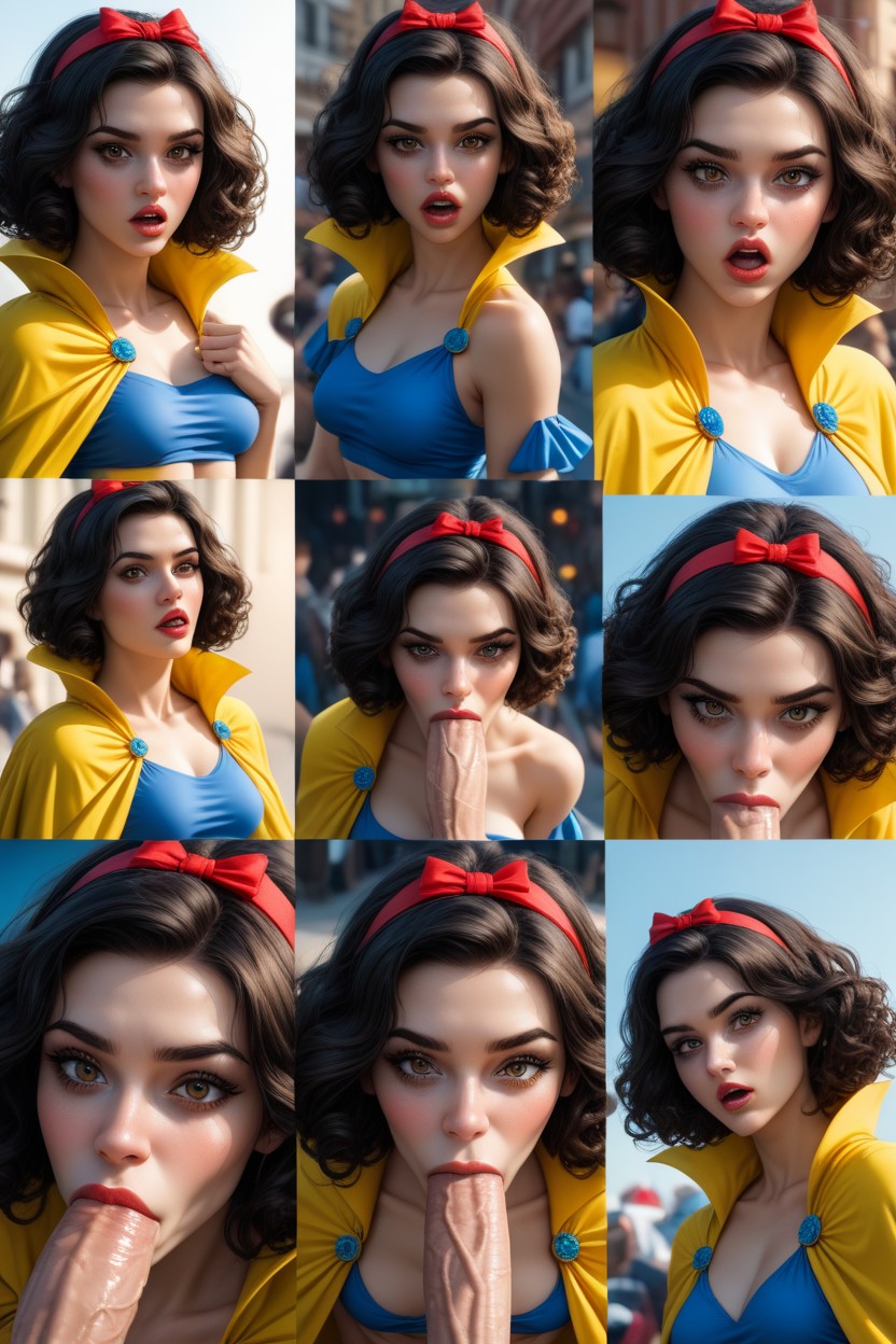 Multiple Views, One Breast Exposed, Big Beautiful Eyes AI Porn