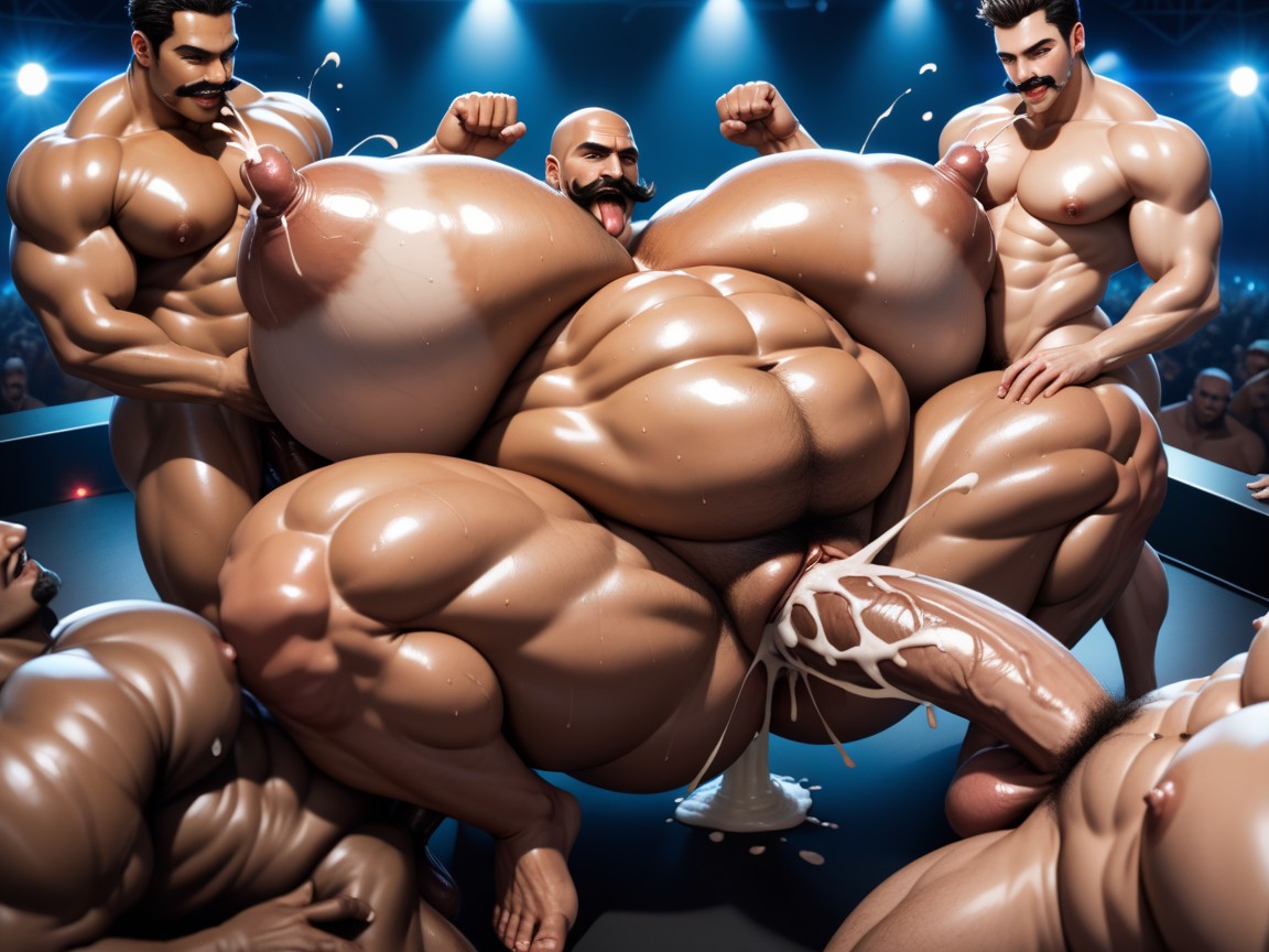 Sweaty, Gay Gangbang, Full Body AI Porn