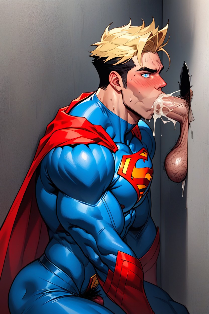 Thick Body, Clear Blue Pupils, No Saliva AI Gay Porn