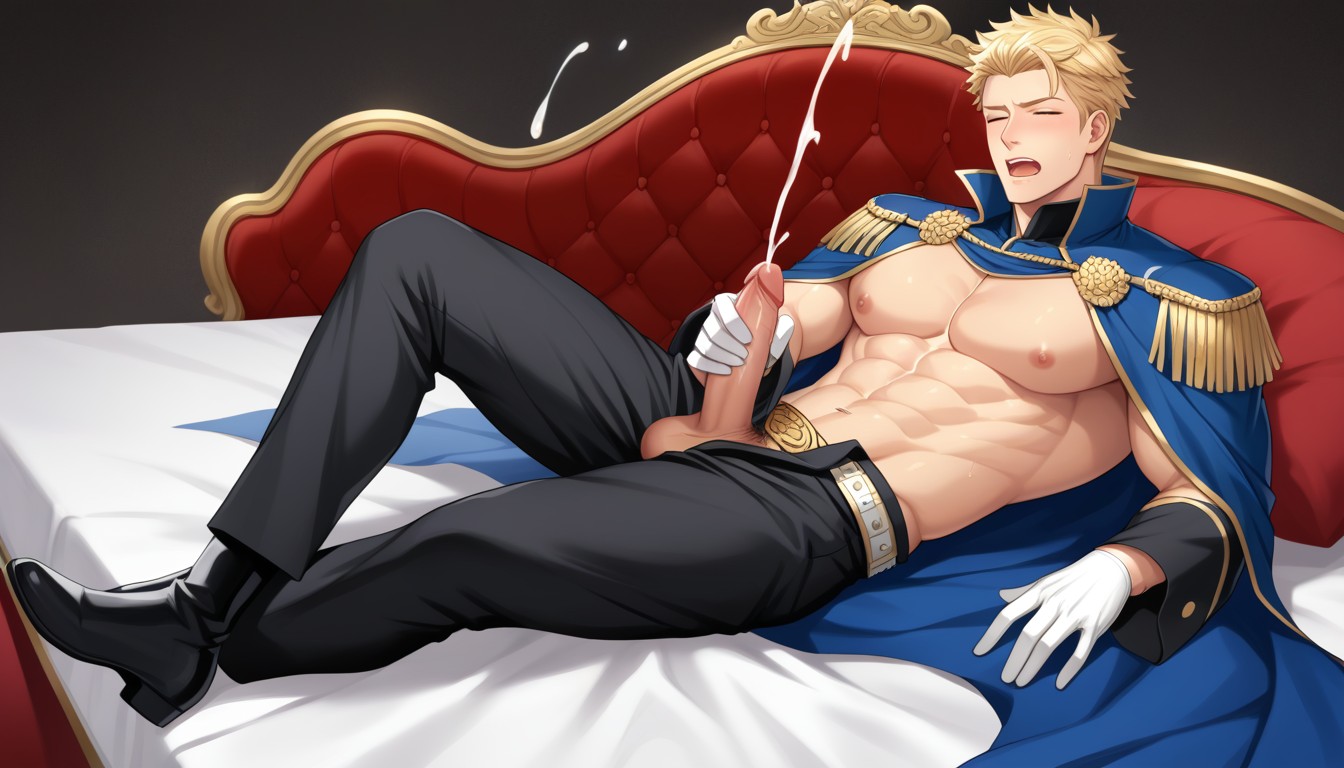 Full Body View, Intense Orgasm Facial Expression, Solo AI Gay Porn