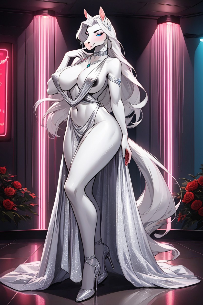 In Front Of Her, Model, Revealing Clothes Furry AI Porn