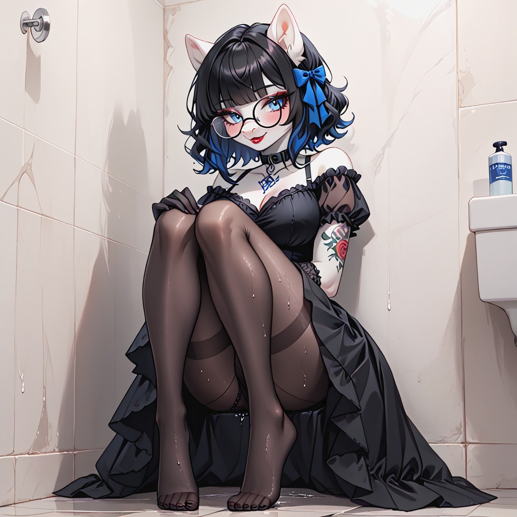 18+, Wet Clothes, Gothic Furry AI Porn