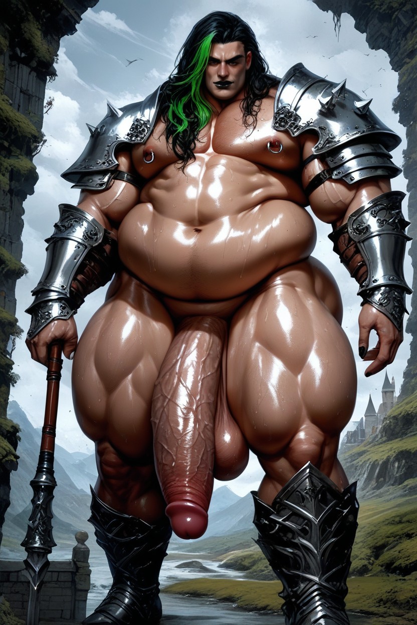 Naked, Medieval Fantasy Armor, Large Eyes AI Gay Porn