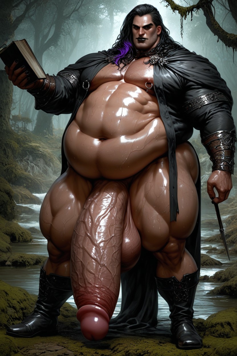 Womanly Facial Features, Hyper Gigantic Long Cock, Large Eyes AI Gay Porn