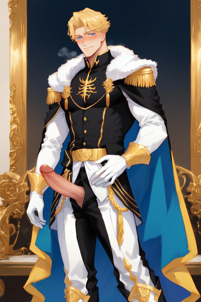 Standing Elegantly, Mischievous (smiling While Blushing), Light Skin AI Gay Porn