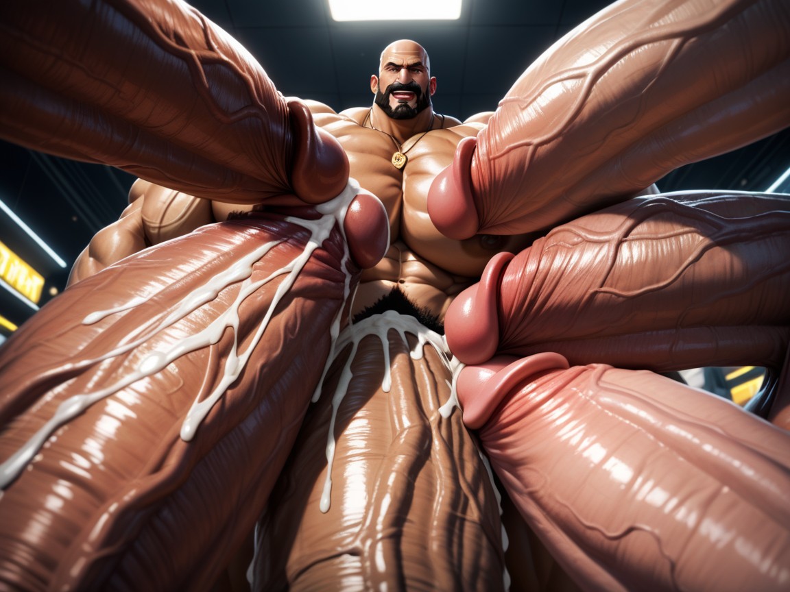 Huge Hyper Nipples, Rough Hyper Huge Cocks Everywhere On Him, Double Penetration AI Gay Porn