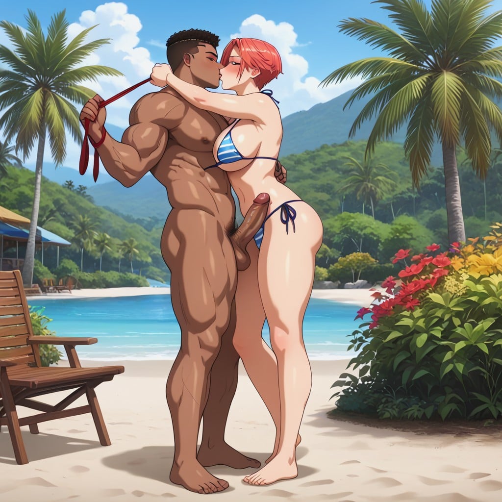 Highest Quality, Taking Up Whole Frame, Hawaii Gazebo Shemale AI Porn