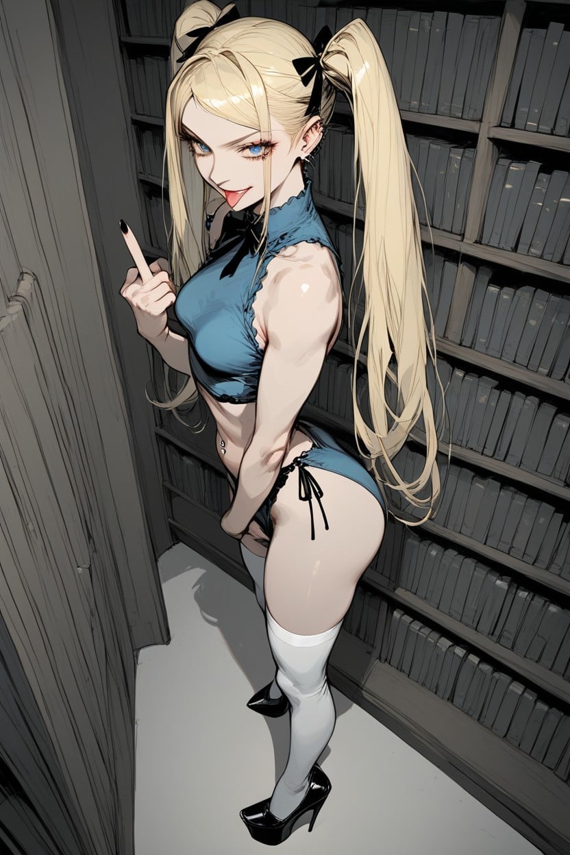 Blonde Hair, Top Down, Random Angle Hentai AI Porn