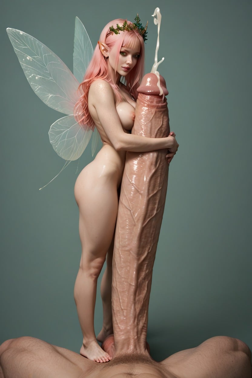 Fairy Sized Woman, Pointed Nose, Fairy In Awe AI Porn
