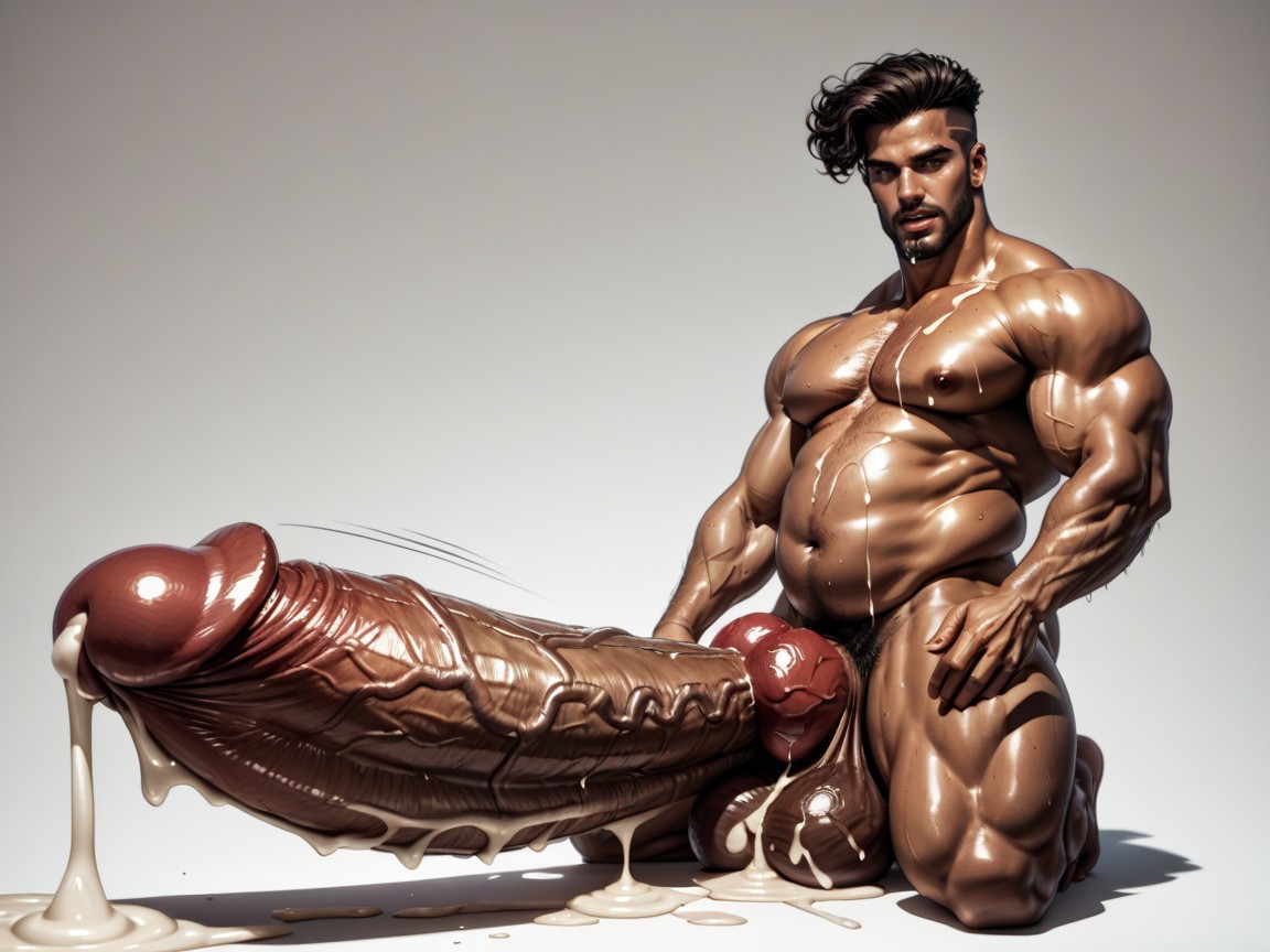 Veiny Cock, Mouth Agape, Large Ass AI Gay Porn