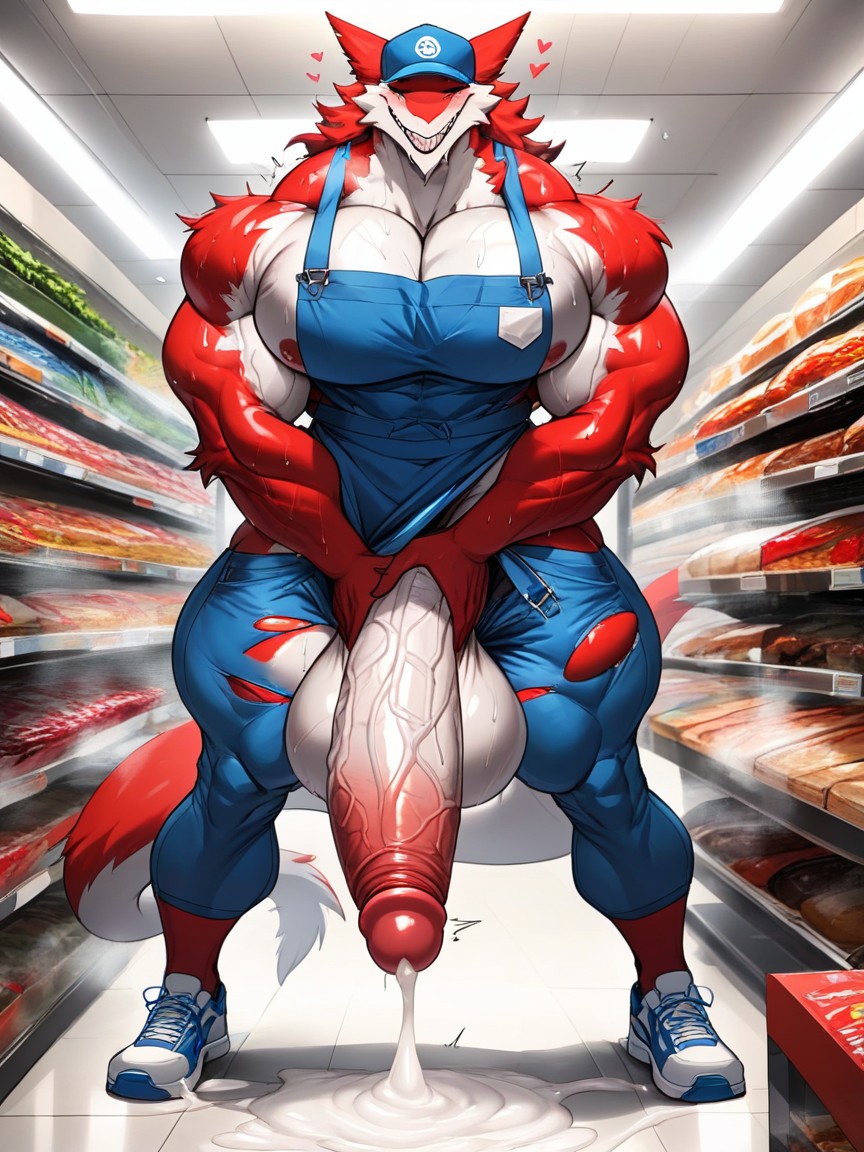 Impossibly Huge Balls, Massive Breasts, Wet Clothes Furry AI Porn