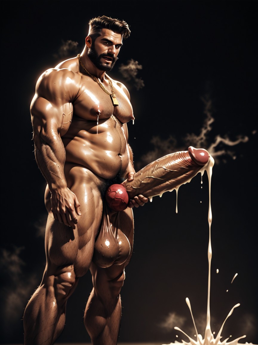 Mouth Agape, Thick, Gigantic Pecs AI Gay Porn