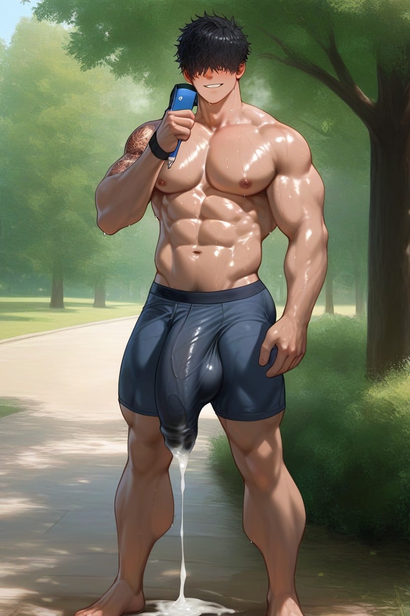 Big Thick Bulge Cock, Fit, Wet Body AI Gay Porn