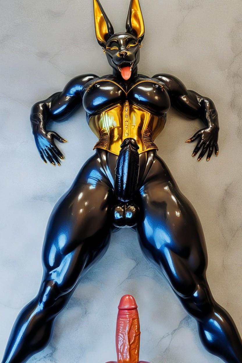 Oiled Skin, High Heels, Oiled Skin Furry AI Porn
