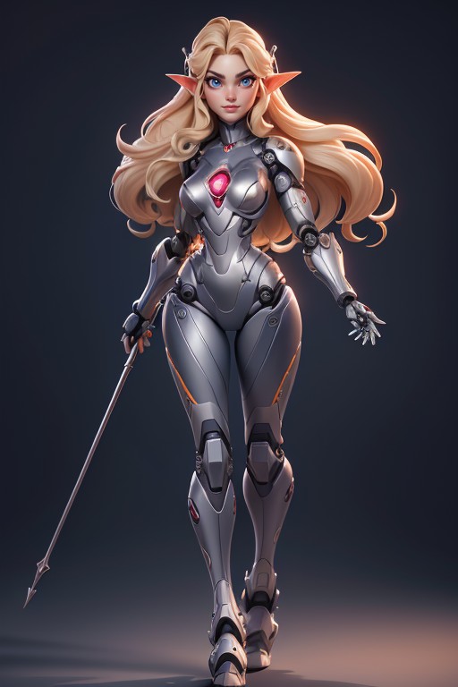 Metallic Body, Robotic Face, Robot Body Hentai AI Porn