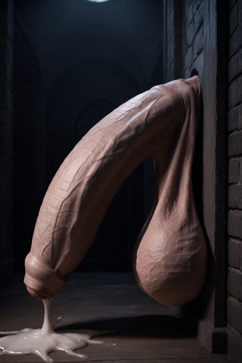 Cock Is Too Big, Massive Breast, Hyper Saggy Balls Shemale AI Porn
