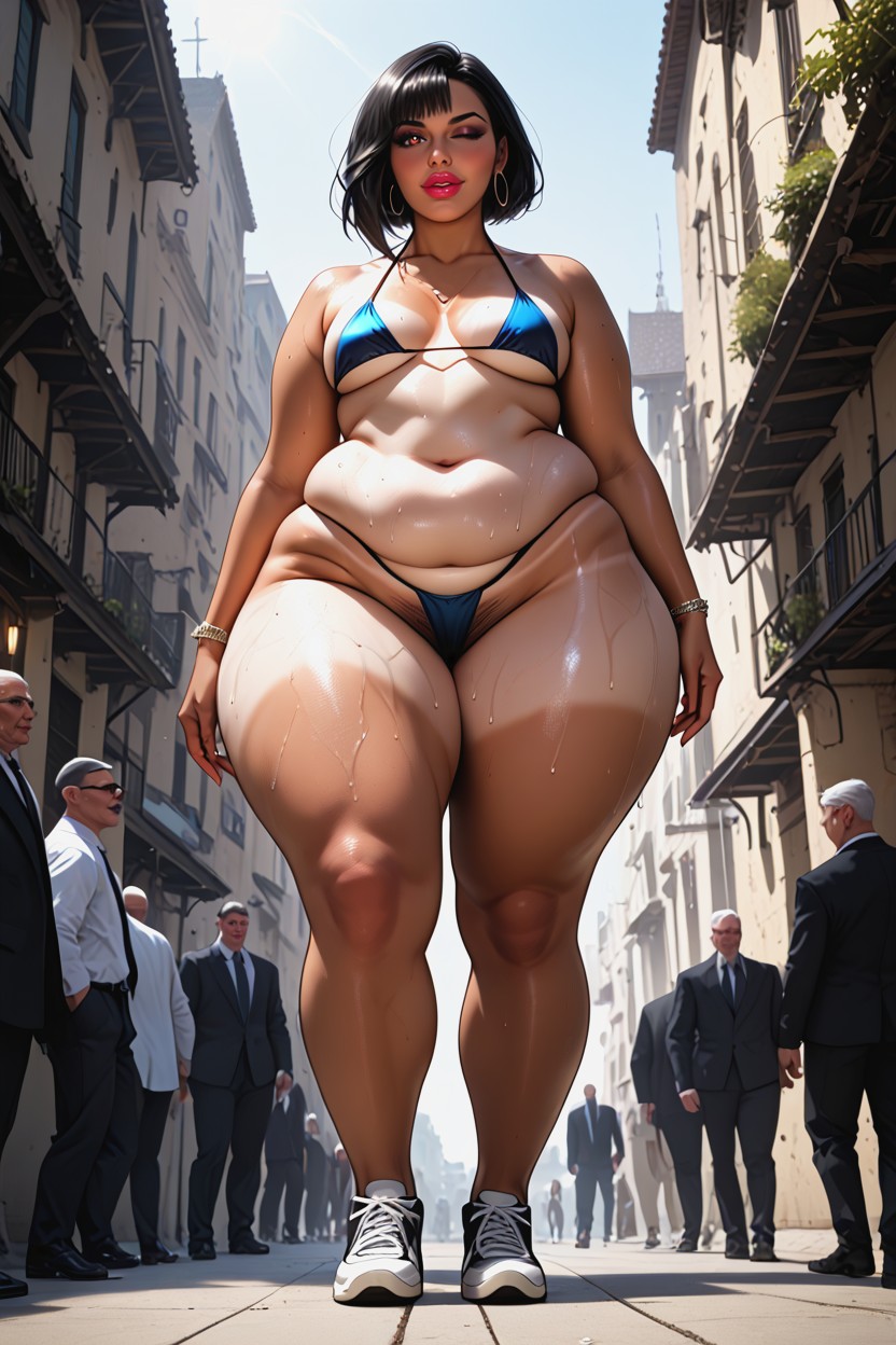 Mediodía, Exterior, Pelo Negro Porno BBW IA