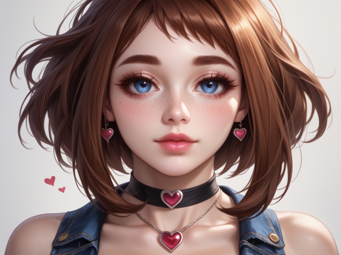 Detailed Hair, Freckles, Pink Lips AI Porn