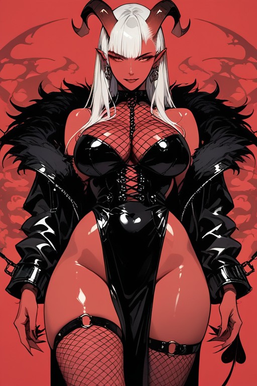 Red Skin Royal Demon, Fit Body, Thick Cloth Shackles Hentai AI Porn