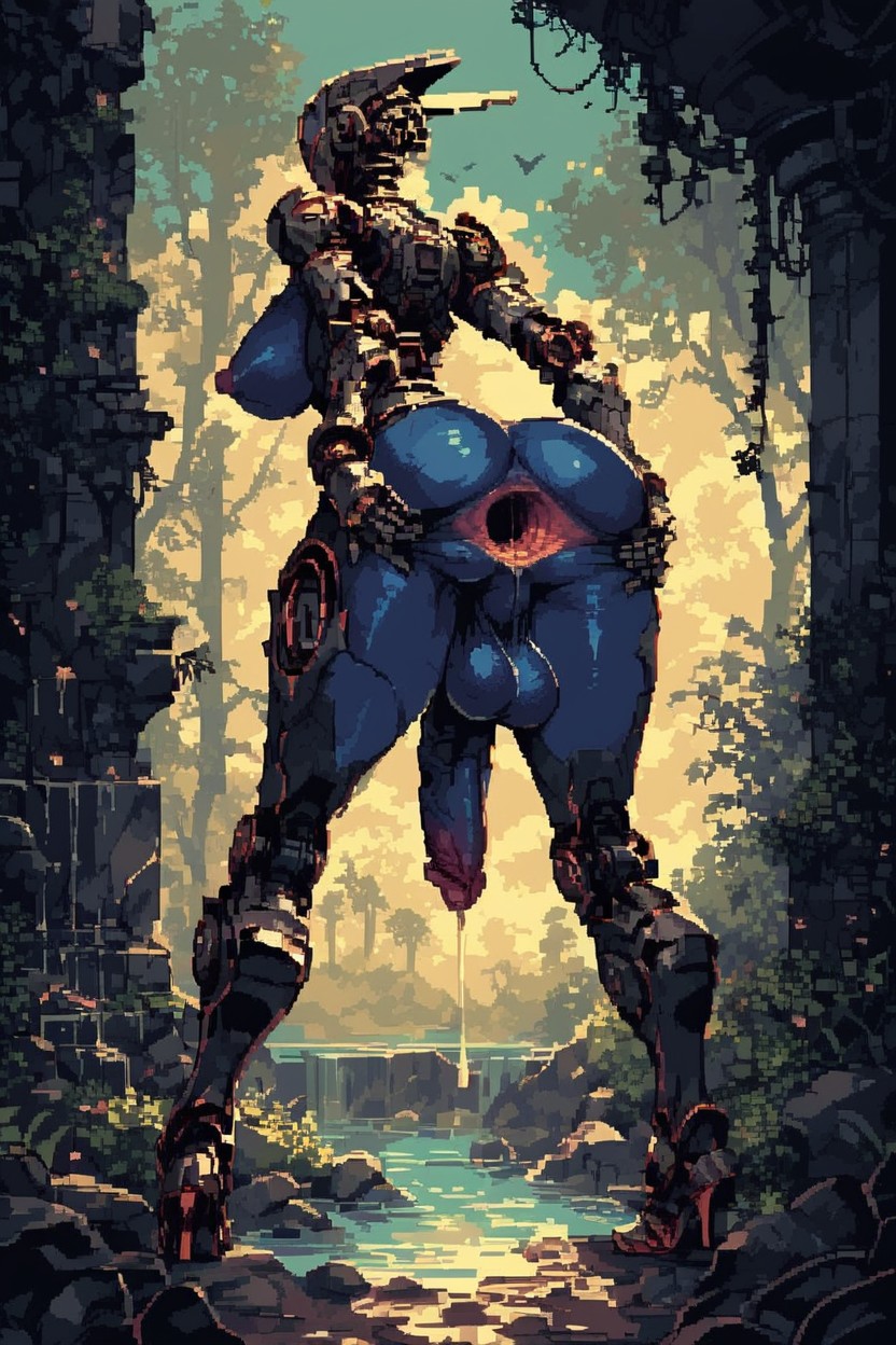 Large Balls, Futanari, Outline Hentai AI Porn