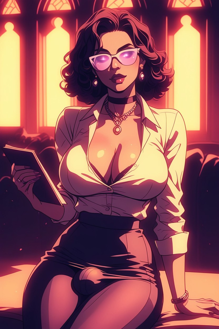 Cleavage, And A Calm, Large Breast Shemale AI Porn