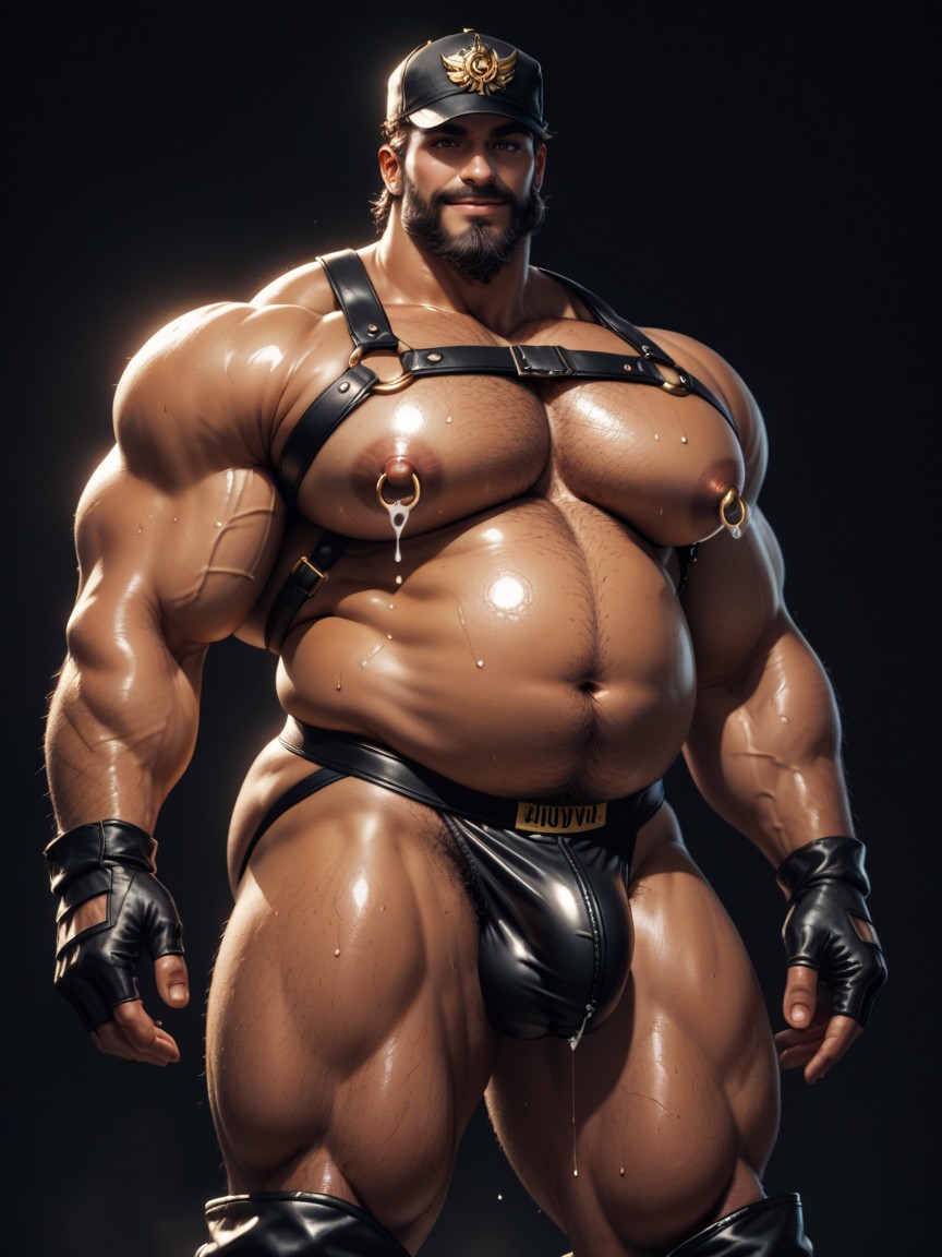 Bottom Up, Long Beard, Thumb Hooked In Waistband AI Gay Porn