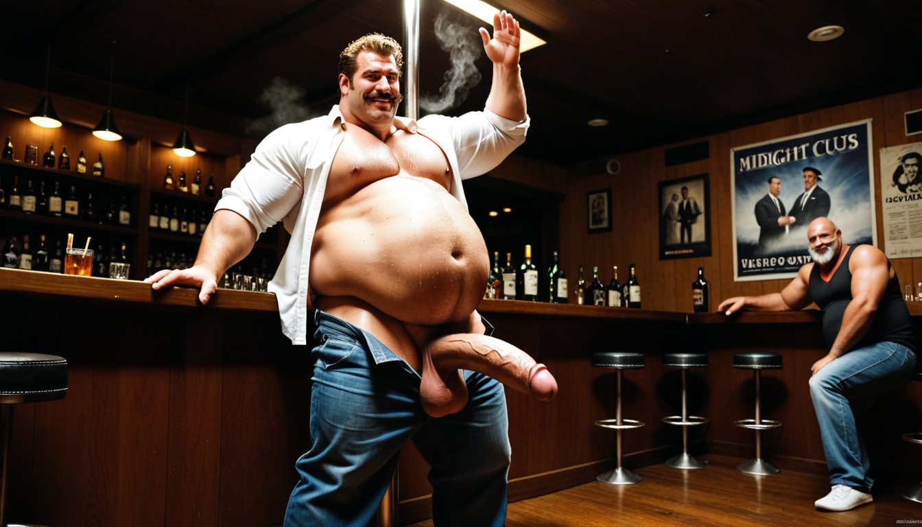 Facing The Viewer, Gasping, Round Belly AI Gay Porn