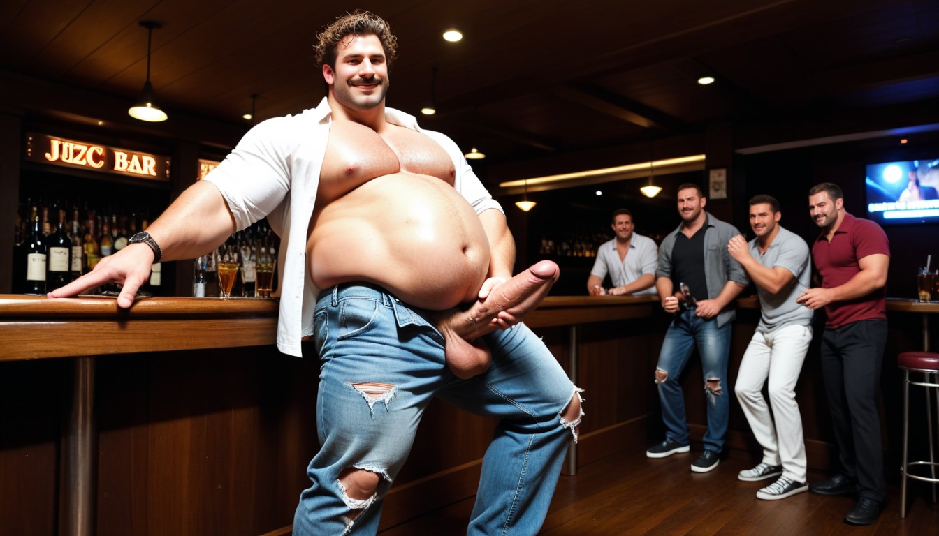 Father Dances At Bar, Smooth Body, Standing AI Gay Porn