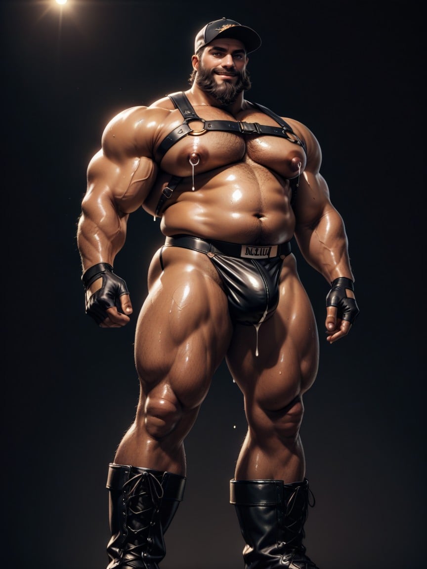 Waist Shot, Gigantic Pecs, Bottom Up AI Gay Porn