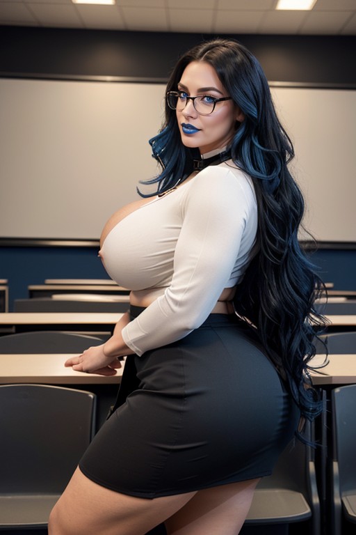 Curvy Bimbo, Award Winning Photo, Red Skirt AI Porn