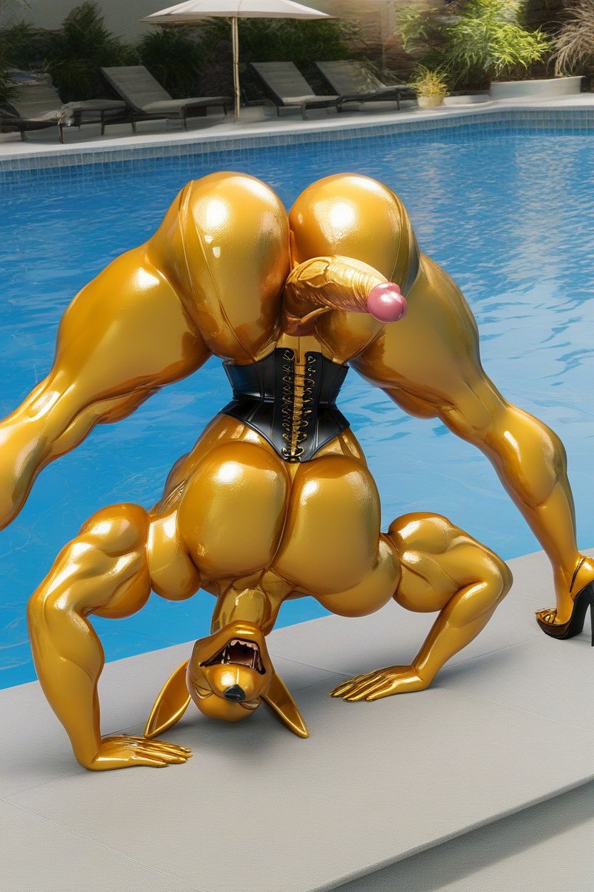 Dog, Oiled Skin, Jackal Dog Furry AI Porn
