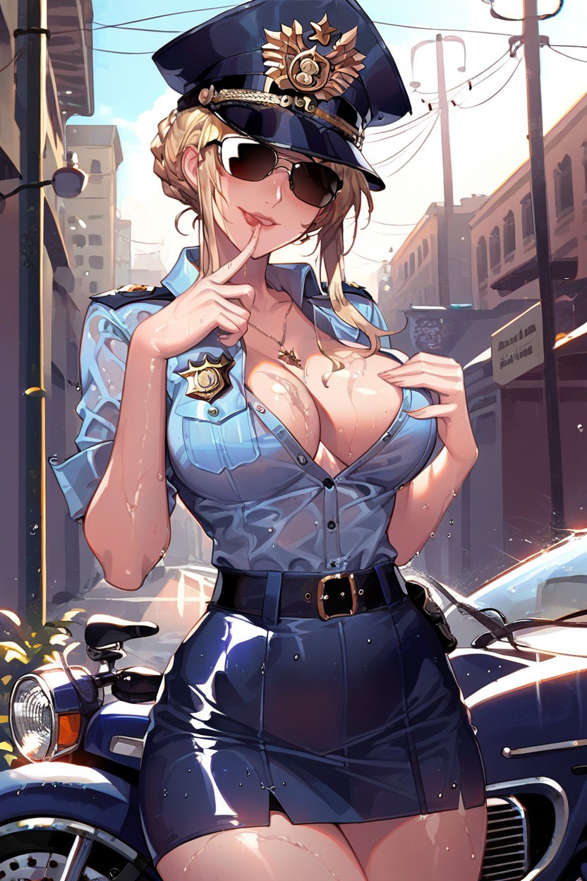 Snatched Waist, Seductive Look, Licking Own Finger Hentai AI Porn