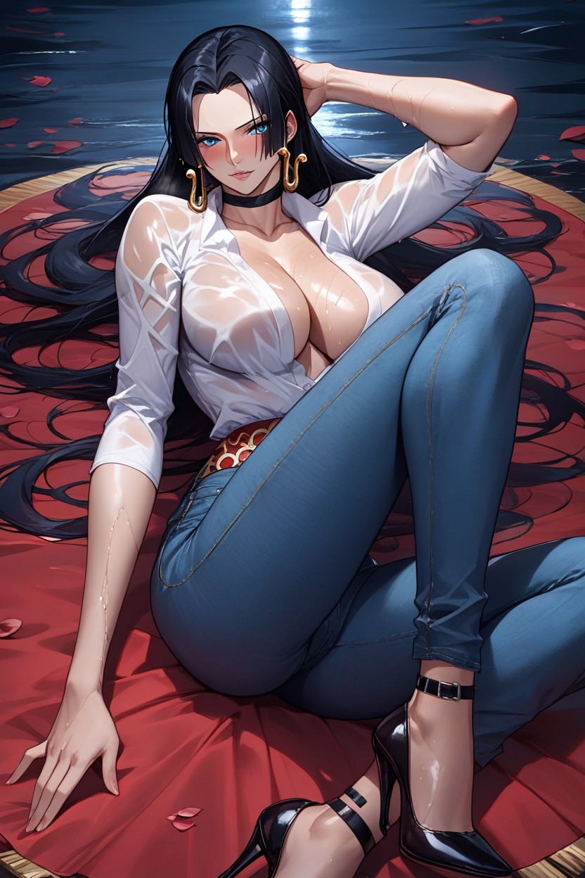 Dimly Lit, Night, Wet Body Hentai IA