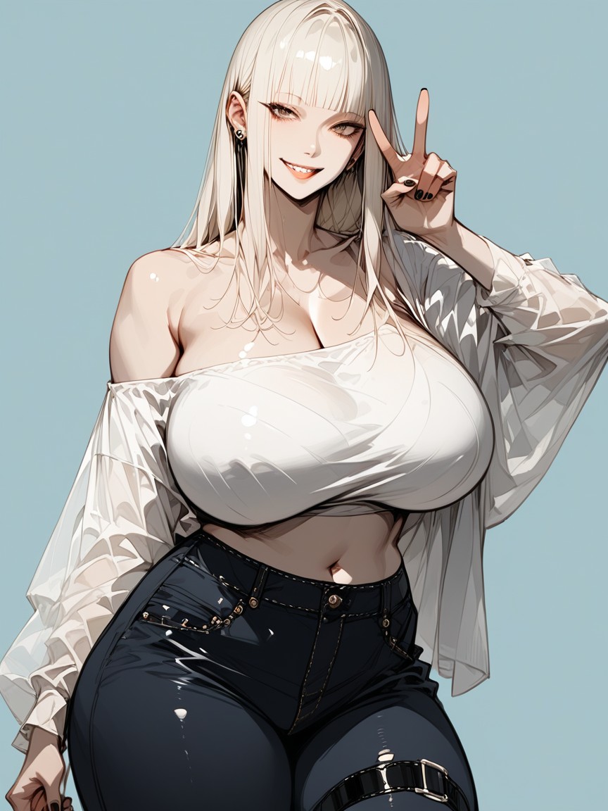 Flequillo, Extreme Larger Boobs, Japonés Hentai IA