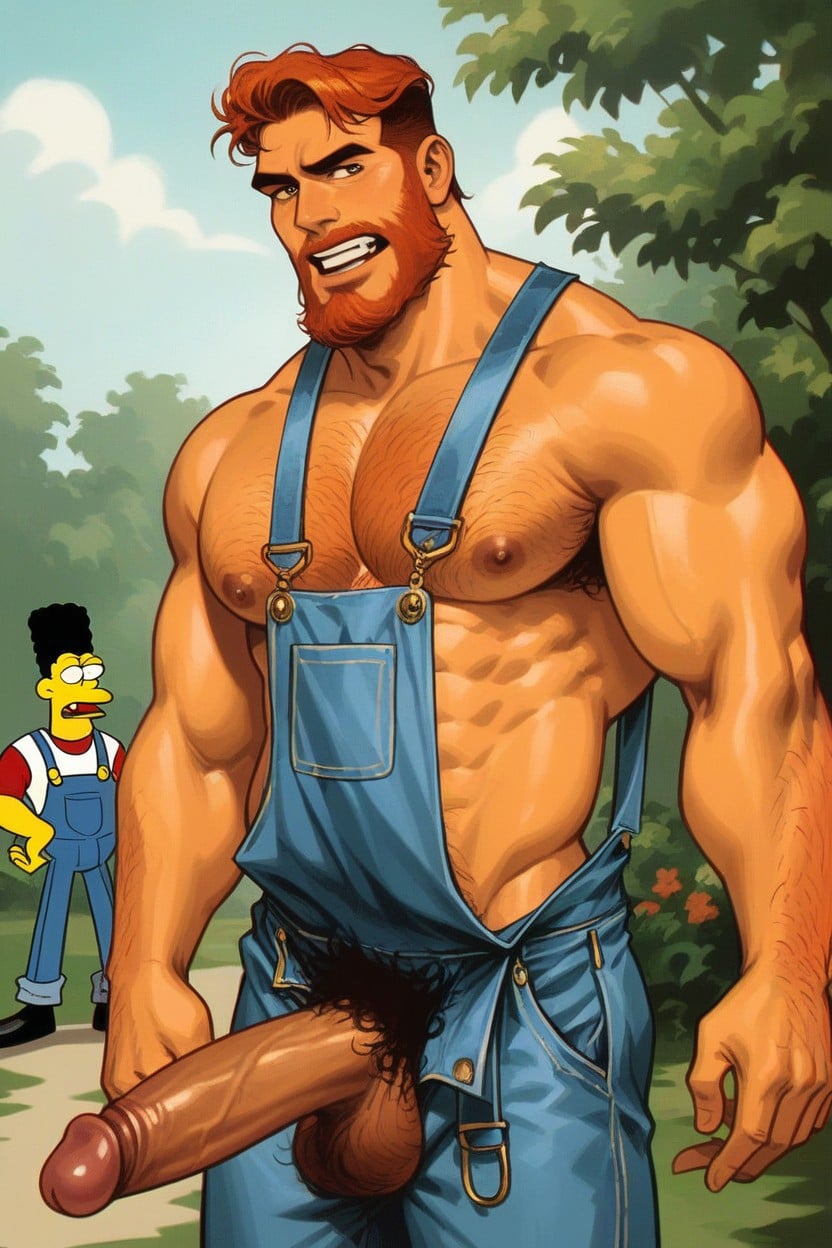 Yellow Body Skin, Caricature, Huge Penis AI Gay Porn
