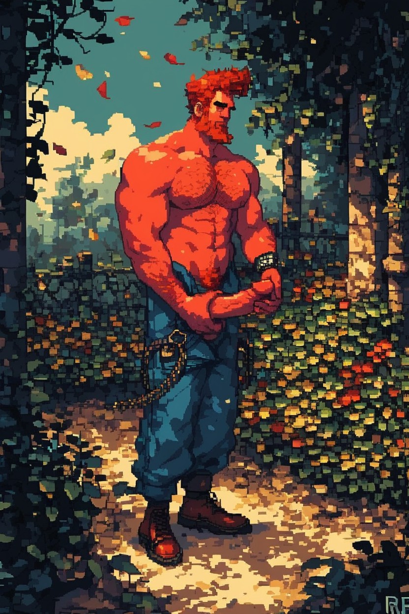 Beard, Grown Body Hair, No Muscles AI Gay Porn