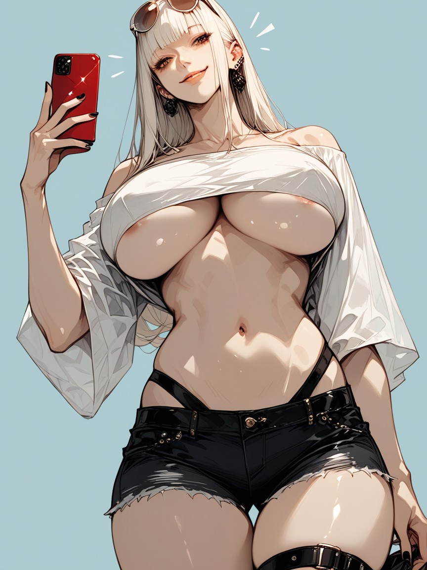 Japanese, Black Rings On All Fingers, Selfie Hentai AI Porn