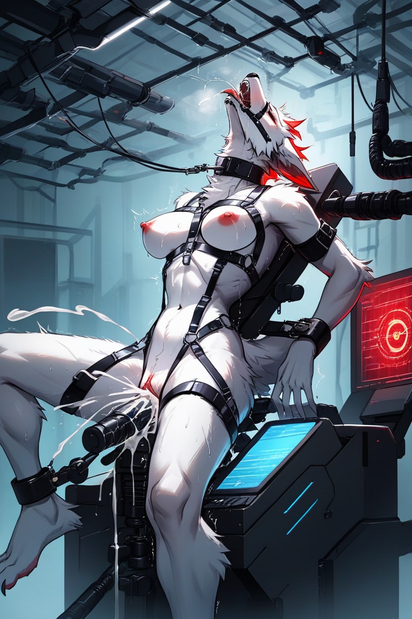 Sex Machine, Fuck Machine, Saliva Furry AI Porn