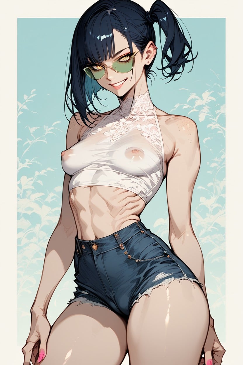 Vitiligo On Skin, Crop Top, Ribs Hentai AI Porn