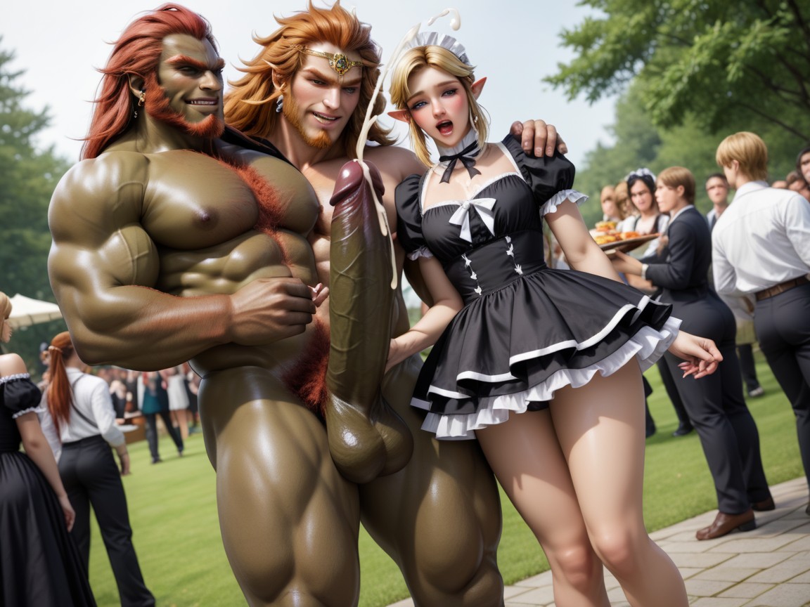 Many People Around, Horny, Gigantic Hentai AI Porn