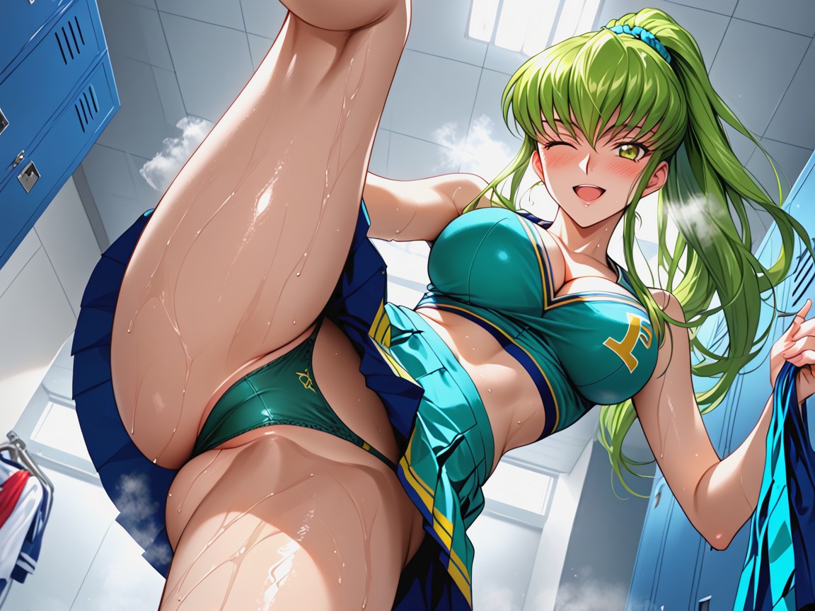 Wink, Yellow Eyes, Locker Room Hentai AI Porn