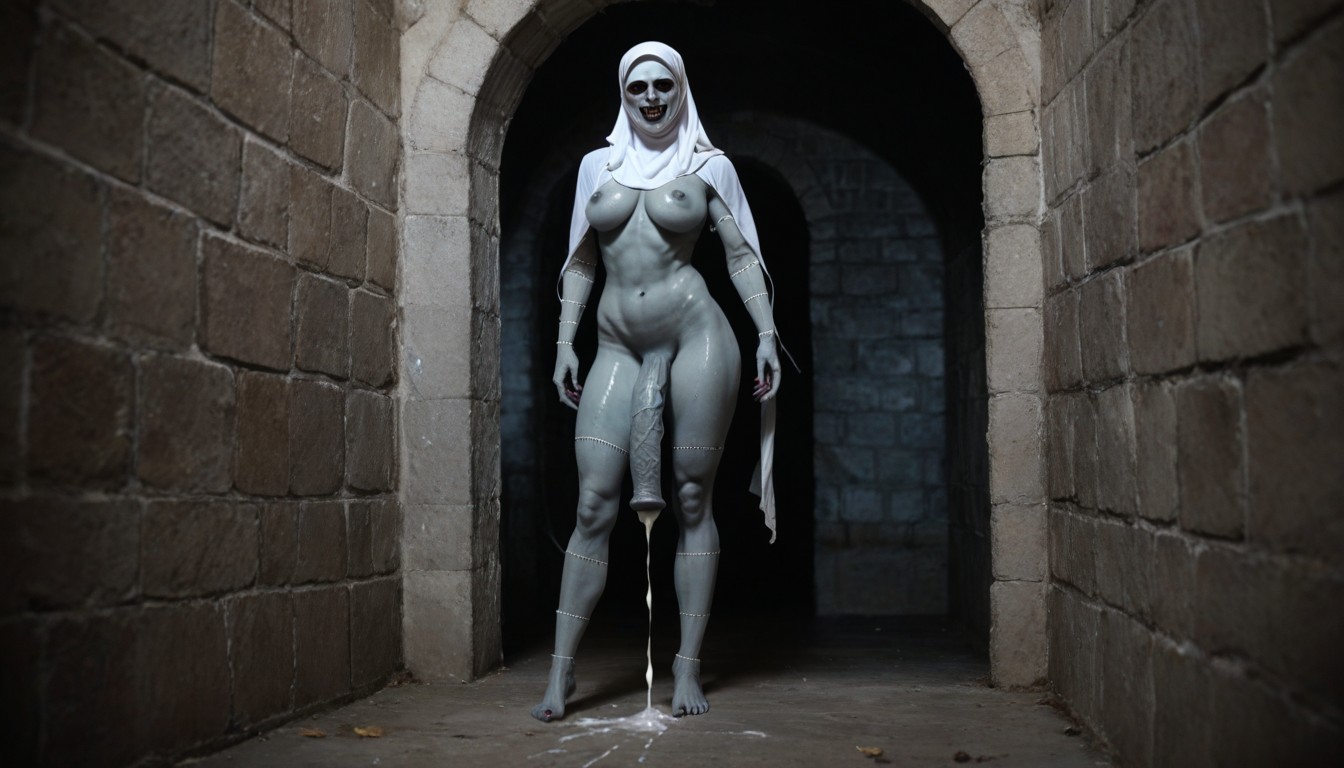Ferocious Zombie Female, Completely Naked, Monster Fangs AI Porn