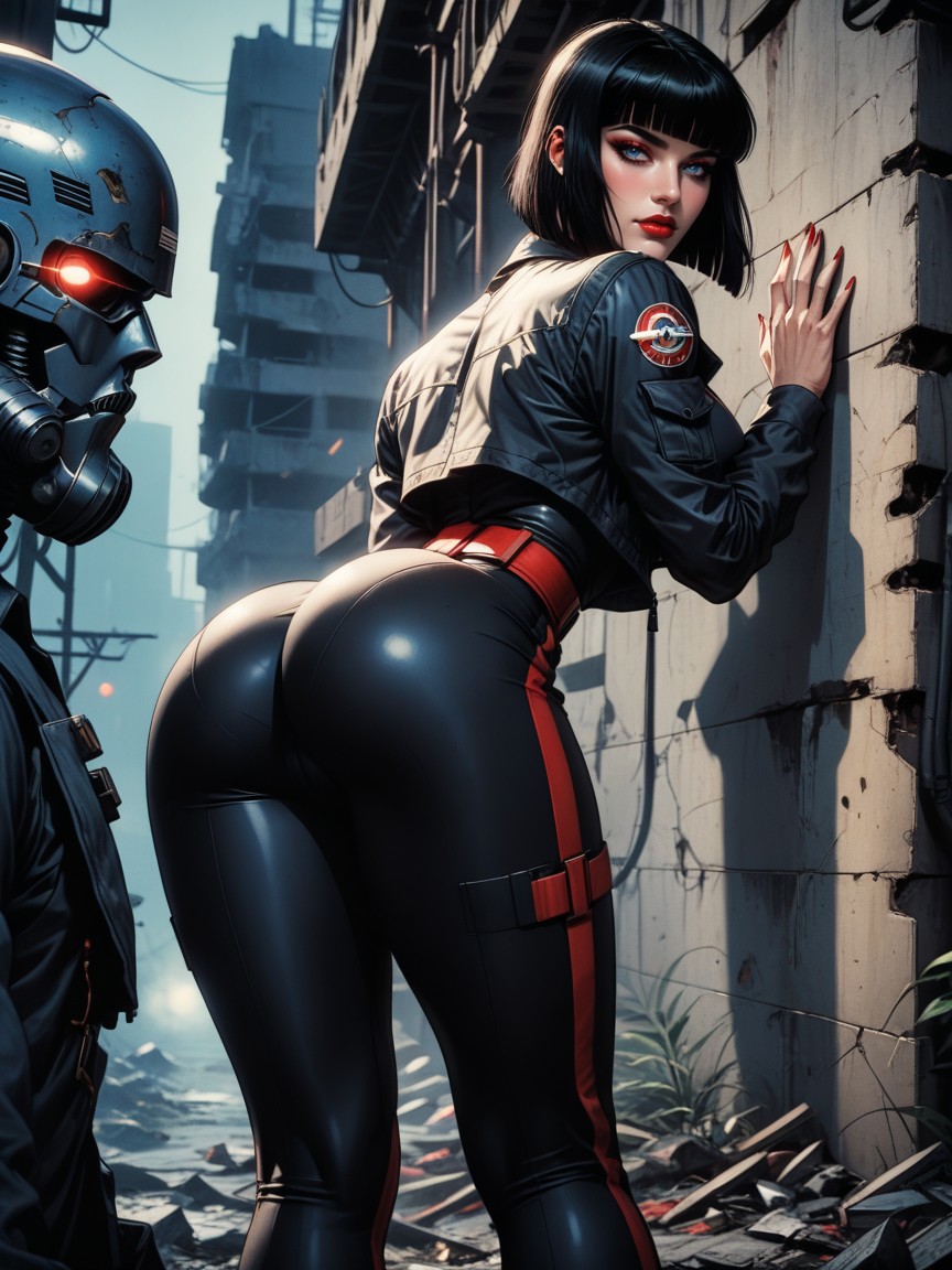 Body Straps, Smog, Hair Fringe AI Porn