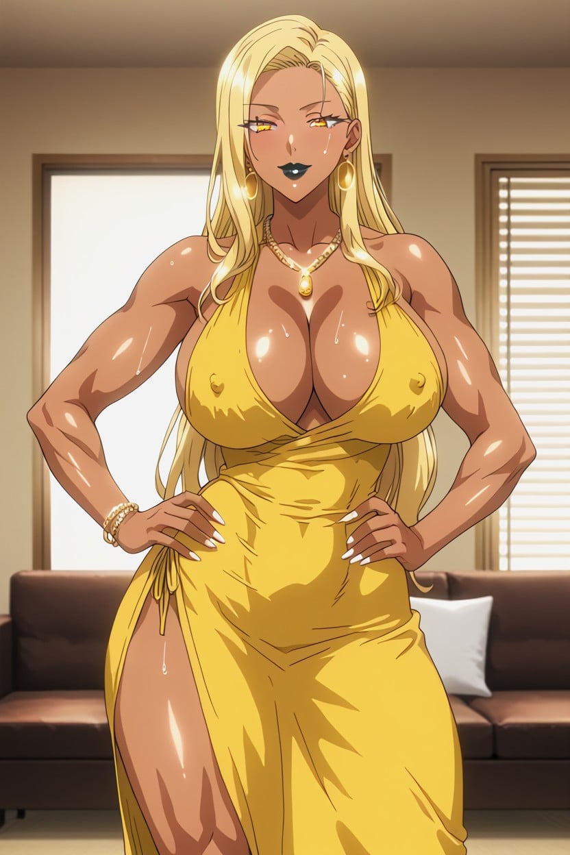 Bimbo Round Bubble Ass, Beautiful Face, Standing Hentai AI Porn