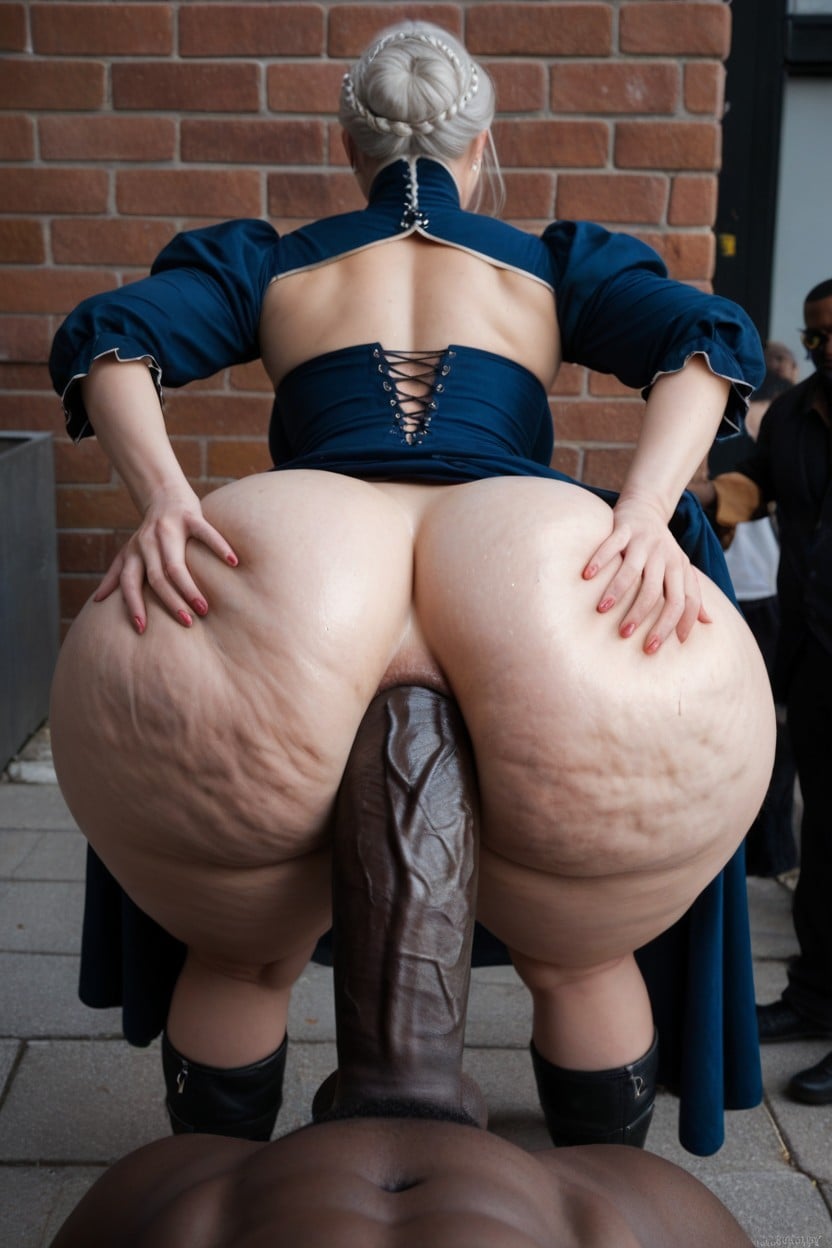 Cock Completely In Ass, Mega Ass, Fat Black Skinned Man AI Porn