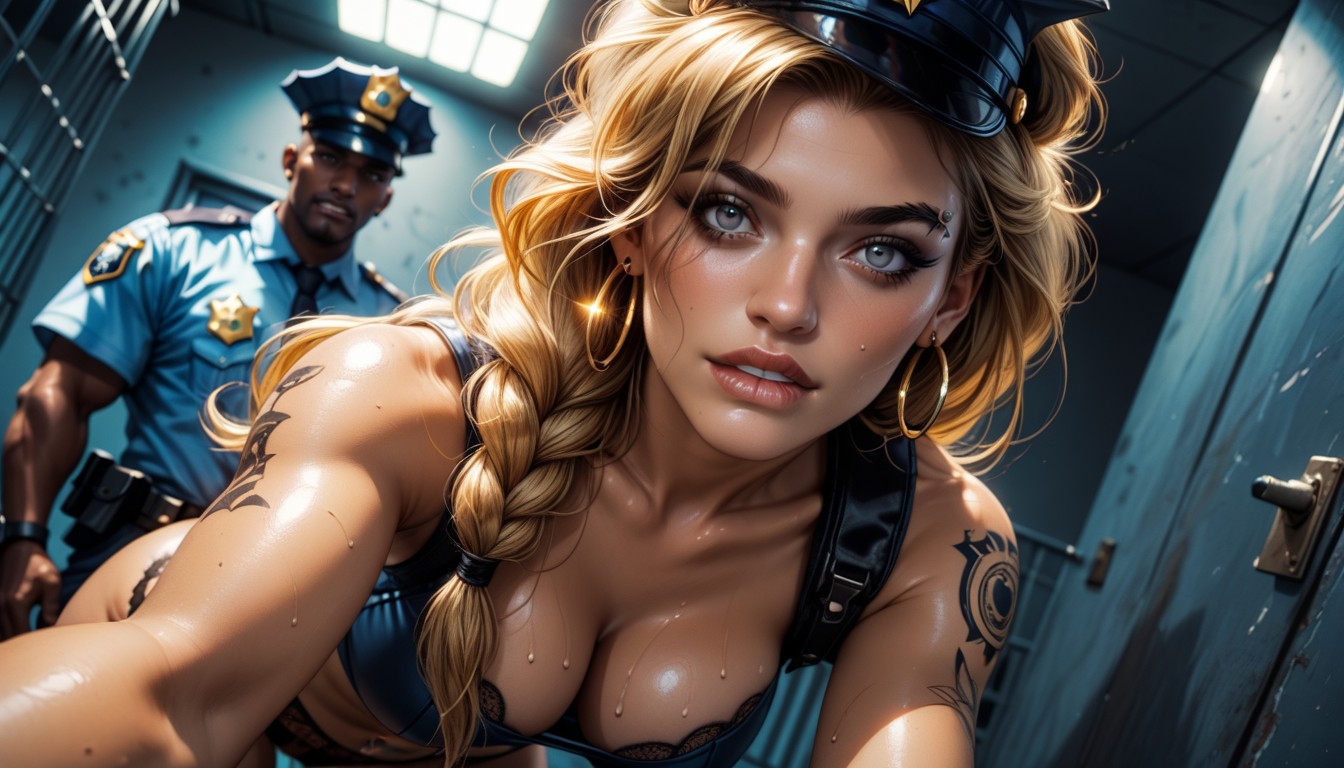 Hoop Earrings, Sweaty, 18+ AI Porn